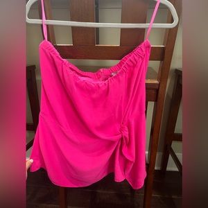Pink strapless top